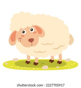 Cartoon Illustration Of A Sheep