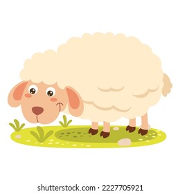 Cartoon Illustration Of A Sheep