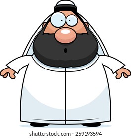 A cartoon illustration of a sheikh looking surprised.