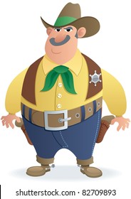 Cartoon illustration of sheriff.