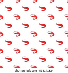 Cartoon illustration of shrimp vector pattern for web