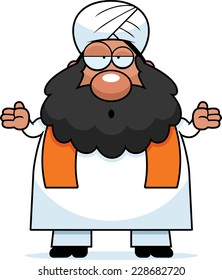 A cartoon illustration of a Sikh looking confused.