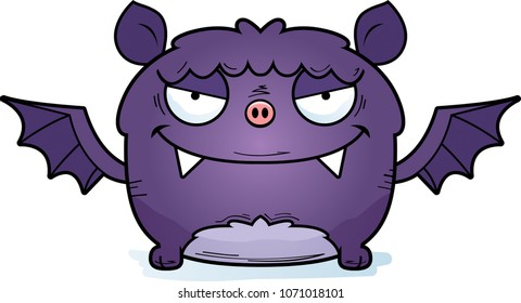 A cartoon illustration of a sinister looking bat.
