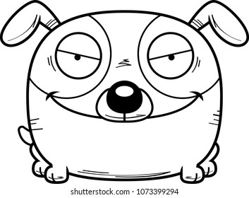 A cartoon illustration of a sinister looking dog.