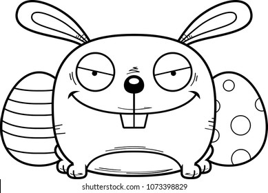 A cartoon illustration of a sinister looking Easter Bunny.