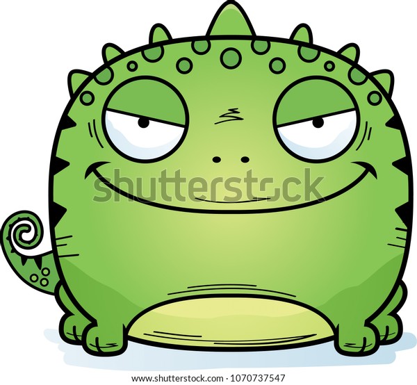 Cartoon Illustration Sinister Looking Lizard Stock Vector (Royalty Free ...