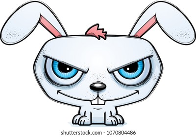 A cartoon illustration of a sinister looking rabbit.