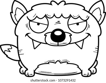 A cartoon illustration of a sinister looking wolf.