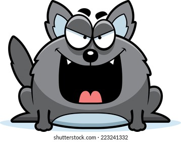 A Cartoon Illustration Of A Sinister Looking Wolf.