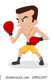 Cartoon Illustration Of A Skinny Boxer