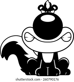 A cartoon illustration of a skunk looking angry.