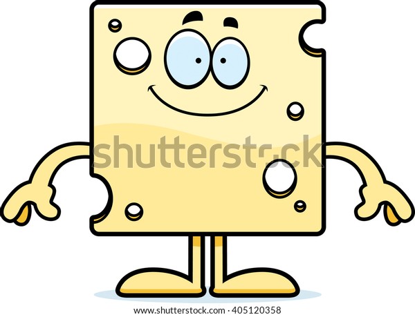 Cartoon Illustration Slice Swiss Cheese Looking Stock Vector