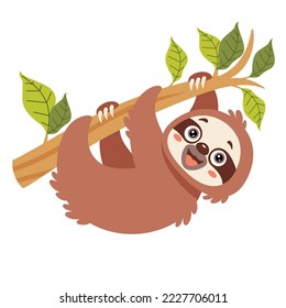 Cartoon Illustration Of A Sloth