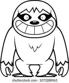 A cartoon illustration of a sloth grinning.