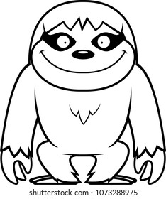 A cartoon illustration of a sloth smiling.