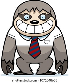 A cartoon illustration of a sloth in a tie.