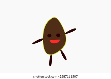 Cartoon Illustration of Smiling Character with Simple Design and Bright Colors