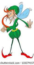cartoon illustration of a smiling elf