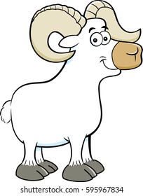 Cartoon illustration of a smiling ram.