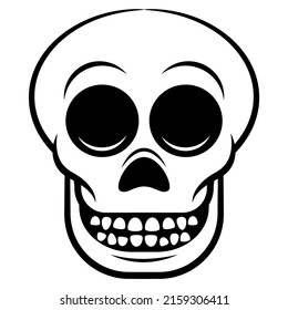 Cartoon illustration of Smiling Skull, best for sticker, icon, logo, and symbol with danger warning themes