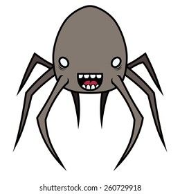 Cartoon illustration of smiling spider like monster