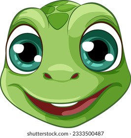 Dibujo de una tortuga sonriente aislada en una ilustración de fondo blanco
