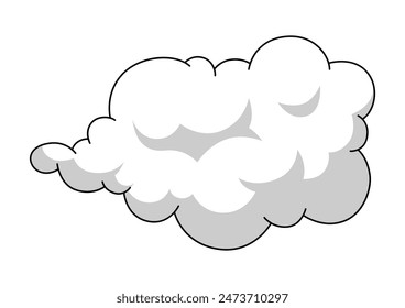 Cartoon-Illustration von Rauch. Comic-Bild von Dampf, Wolke oder Nebel.