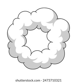 Cartoon illustration of smoke. Comic image of steam, cloud or fog.