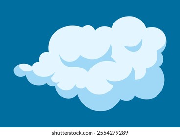Ilustración de dibujos animados de humo. Imagen cómica de vapor, nube o niebla.