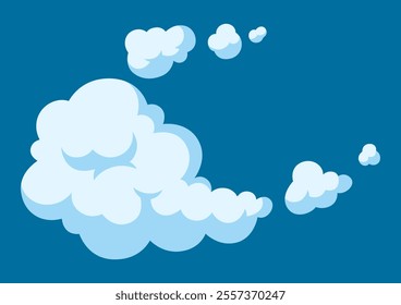 Cartoon illustration of smoke. Comic image of steam, cloud or fog.