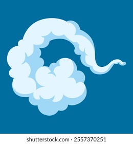 Cartoon illustration of smoke. Comic image of steam, cloud or fog.