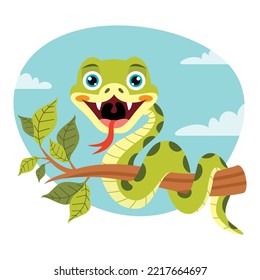 Cartoon Illustration Of A Snake