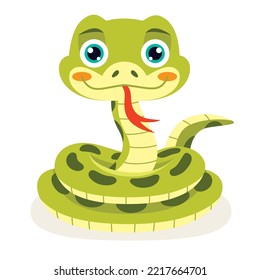 Cartoon Illustration Of A Snake