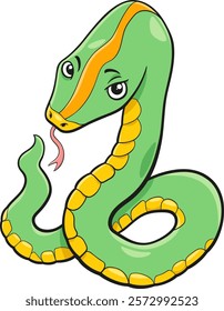 Cartoon illustration of snake reptile animal character