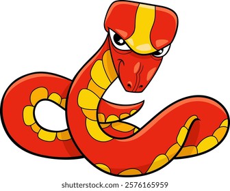 Cartoon illustration of snake reptile animal character