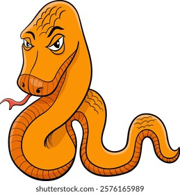 Cartoon illustration of snake reptile animal character