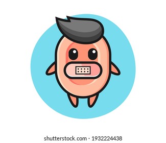 Cartoon illustration of soap with tape on mouth