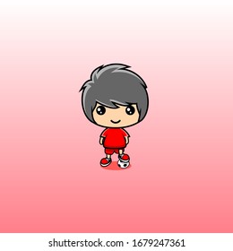 cartoon illustration of a soccer player, vector design of a soccer player