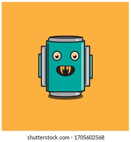 Cartoon illustration of soft drink design
