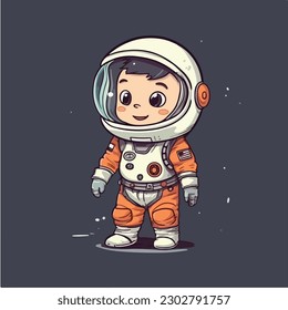 Cartoon illustration of a spaceman in a white suit.