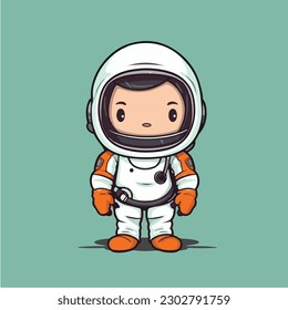 Cartoon illustration of a spaceman in a white suit.
