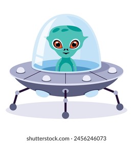 Cartoon Illustration Of A Spaceship