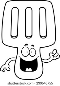 A cartoon illustration of a spatula with an idea.