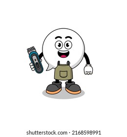 Cartoon Illustration of speech bubble as a barber man , character design