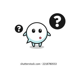 Caricatura Ilustración de la burbuja del habla con el signo de interrogación, diseño lindo