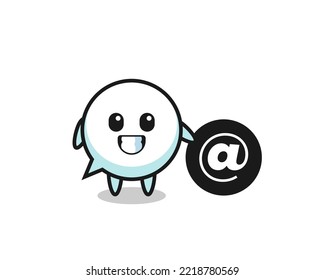 Cartoon Illustration von Sprechblase neben dem At-Symbol, süßes Design