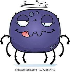 A cartoon illustration of a spider looking drunk.