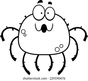 A cartoon illustration of a spider looking surprised.