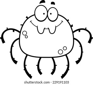 A cartoon illustration of a spider smiling.