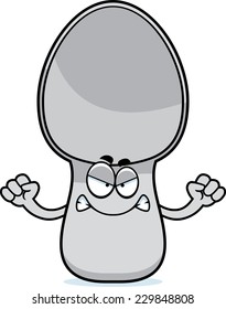 A cartoon illustration of a spoon looking angry.